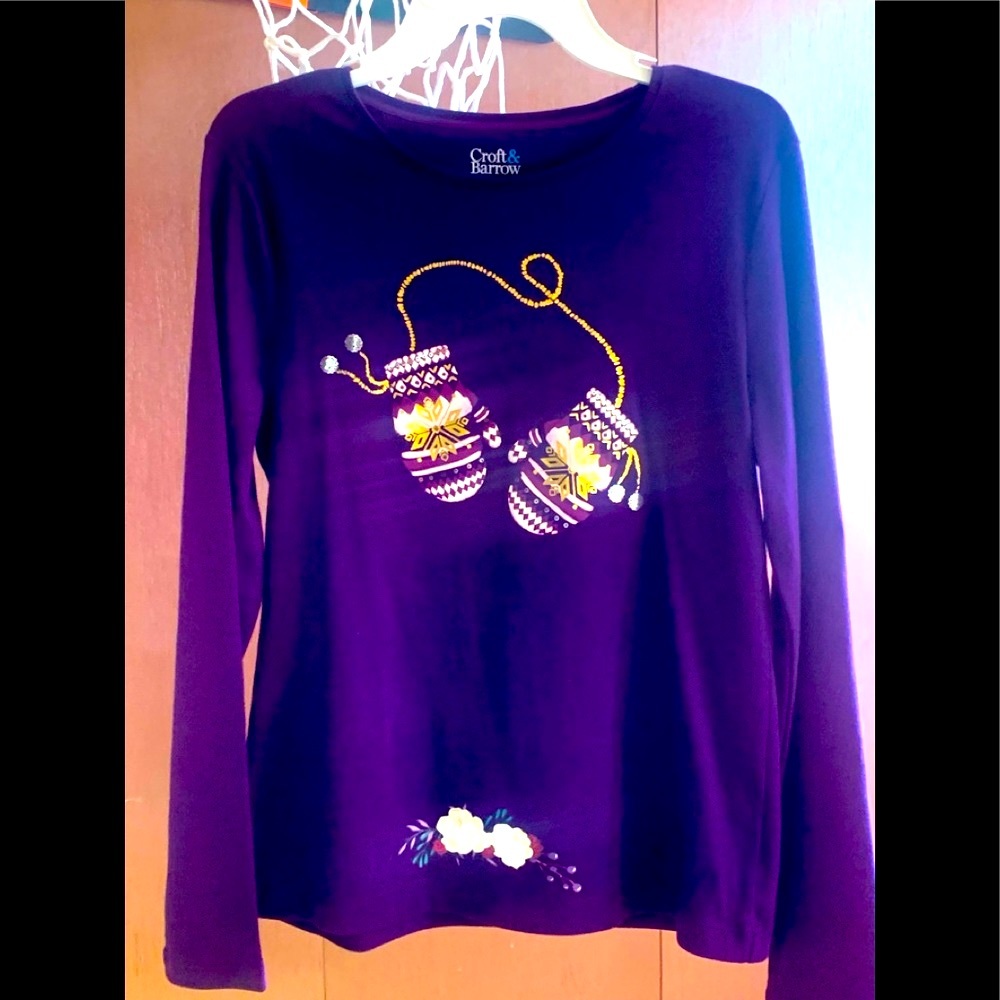 Croft and Barrow purple 100% cotton T shirt